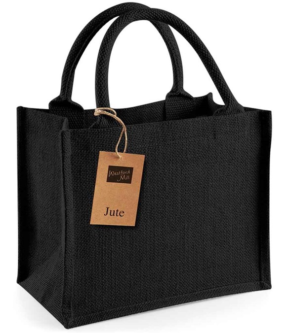 Westford Mill Jute Mini Gift Bag – Black/Black